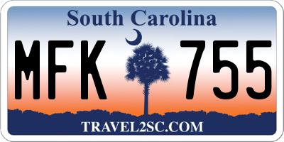 SC license plate MFK755