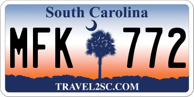 SC license plate MFK772