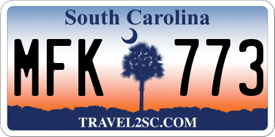 SC license plate MFK773