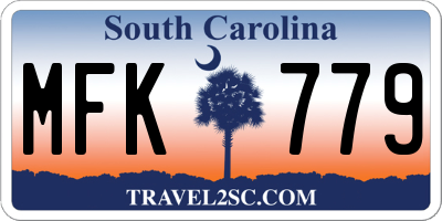 SC license plate MFK779