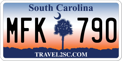 SC license plate MFK790