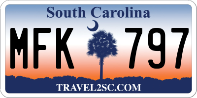 SC license plate MFK797