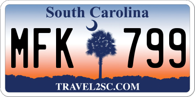 SC license plate MFK799