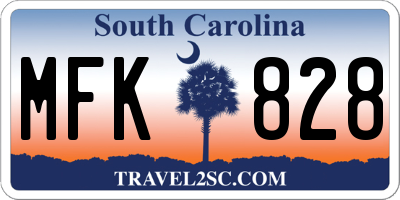 SC license plate MFK828