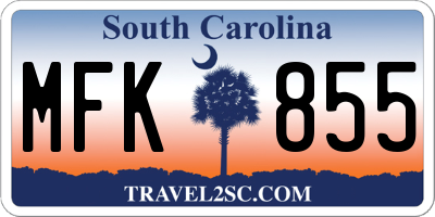 SC license plate MFK855