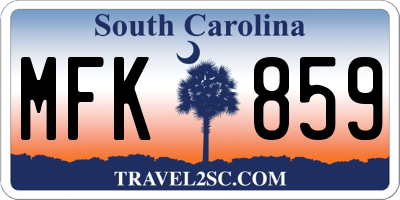 SC license plate MFK859