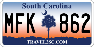 SC license plate MFK862