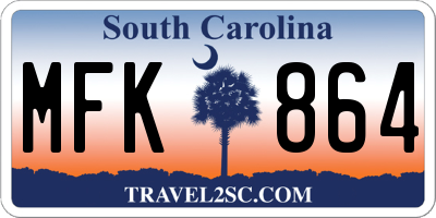 SC license plate MFK864