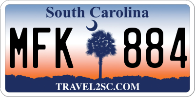 SC license plate MFK884