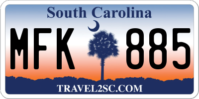 SC license plate MFK885