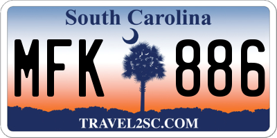 SC license plate MFK886