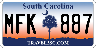 SC license plate MFK887