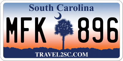 SC license plate MFK896