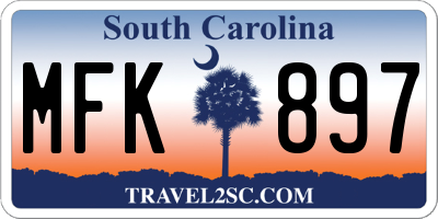 SC license plate MFK897