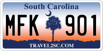 SC license plate MFK901