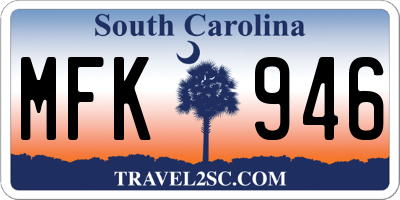 SC license plate MFK946