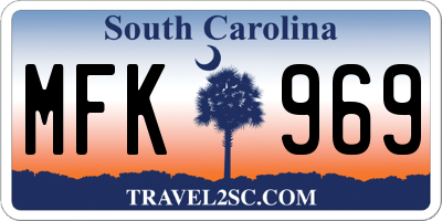 SC license plate MFK969