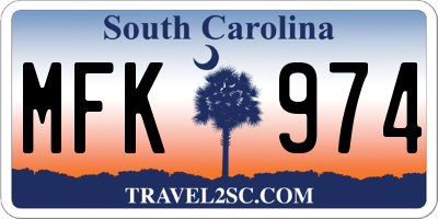 SC license plate MFK974