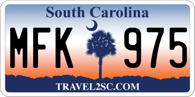 SC license plate MFK975