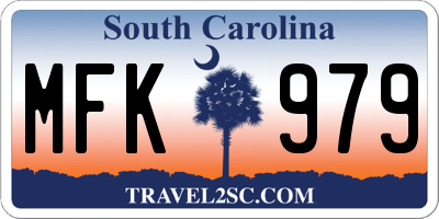 SC license plate MFK979
