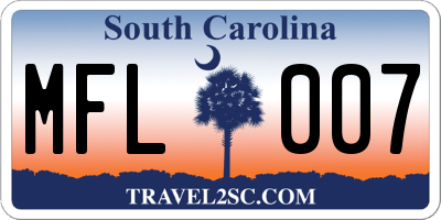 SC license plate MFL007