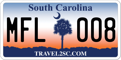 SC license plate MFL008