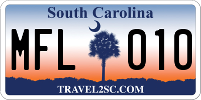 SC license plate MFL010