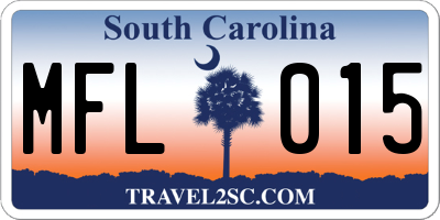 SC license plate MFL015