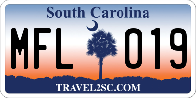 SC license plate MFL019