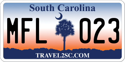 SC license plate MFL023