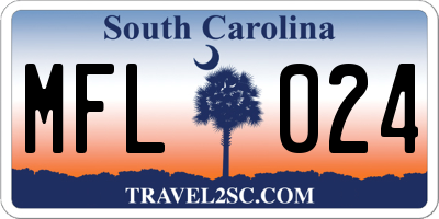 SC license plate MFL024