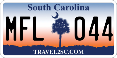 SC license plate MFL044