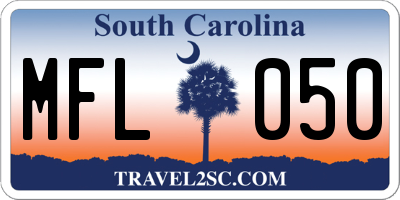 SC license plate MFL050
