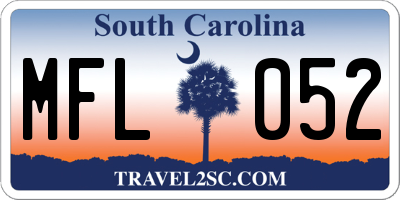 SC license plate MFL052