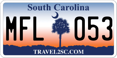 SC license plate MFL053