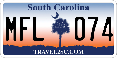 SC license plate MFL074