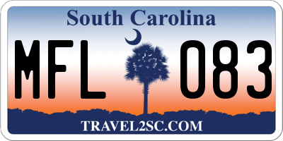 SC license plate MFL083