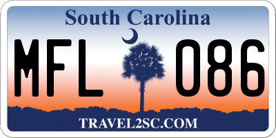SC license plate MFL086
