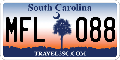 SC license plate MFL088