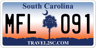 SC license plate MFL091
