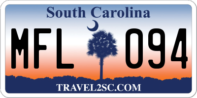 SC license plate MFL094