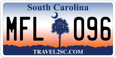 SC license plate MFL096