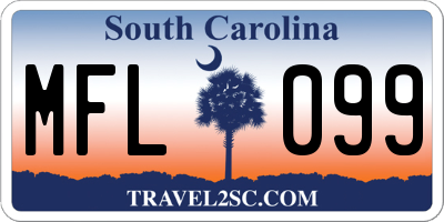 SC license plate MFL099