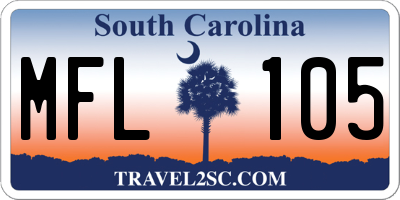 SC license plate MFL105