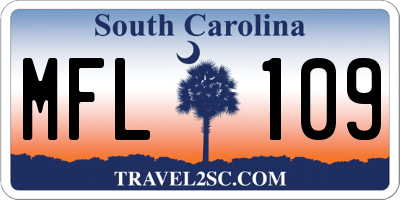 SC license plate MFL109