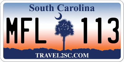 SC license plate MFL113