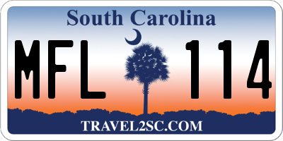 SC license plate MFL114