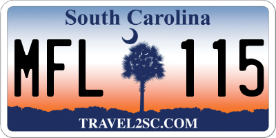 SC license plate MFL115