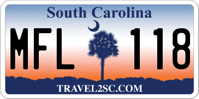 SC license plate MFL118