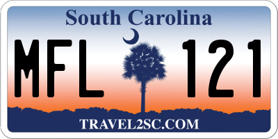 SC license plate MFL121